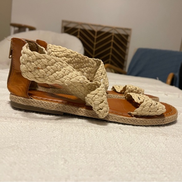 Boho Crochet Flat Summer Open Toe Sandals Women’s 8 - Picture 6 of 10